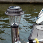 The garden lights drop into the fishing-pole holders for sailing.