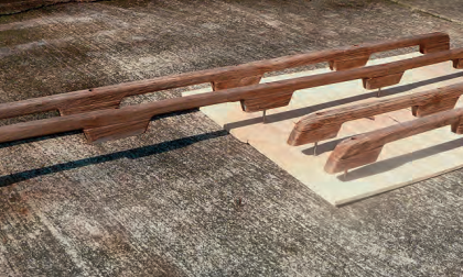 With this technique, Ferman was able to refinish his grabrails using no masking tape and without having to clean the deck afterward.