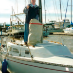 A man standing on a boat