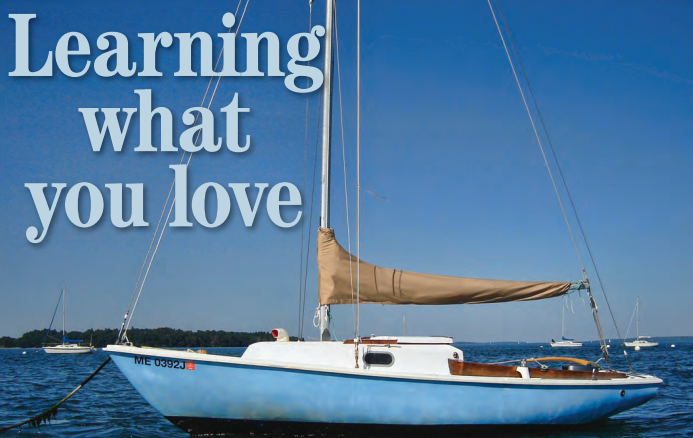 Occam’s Razor, a Sailstar Corinthian, tugs at her mooring after Kegan successfully restored her to sailing condition.