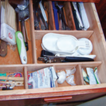 Drawer contents can quickly get shuffled on a moving boat but custom organizers keep everything in place.