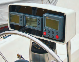 . . . to accommodate his autopilot control and sailing instruments.