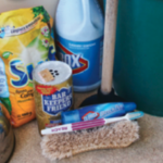 On laundry day aboard Eurisko, the tools and supplies are easy to assemble.