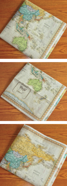 The accordion fold allows you to use just a small section of each panel at a time. Using the 12 sections as smaller and more maneuverable charts, the variations are endless.