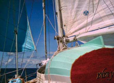 Aboard the McBrides’ 34-foot Creekmore, Eurisko, the sails are used for sailing, so it puzzles her crew when others see them as a distress signal.