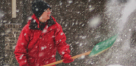 Someone shoveling snow