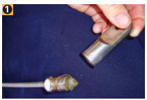 The first step in disassembling a terminal is to unscrew the two parts.