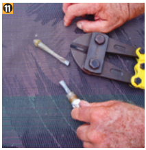 To remove the terminal socket from the old stay, cut the wire.