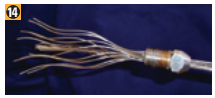 Slip the socket over the end of the new wire and unlay the strands.