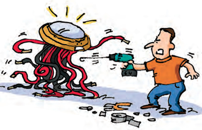 Illustration of a man fighting a robot