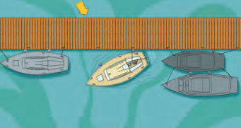 When leaving from a side tie, let the wind blow off the bow . . .