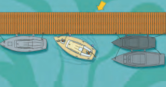 or the stern while you control the other end with a springline.