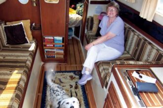 Barb Shroeger and Ellie May find Sundew’s refurbished cabin to their liking.