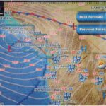 A surface-analysis map shows the low pressure and frontal system responsible for a windy Saturday morning.