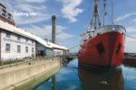 The Alexander Henry, a former Canadian Coastguard icebreaker and buoy tender, dominates the outside displays at the Marine Museum of the Great Lakes.