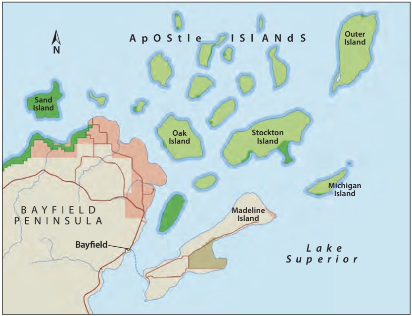 Map of the Apostle Islands