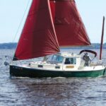 Mark and Suzanne Nye sail their Nimble Arctic 25, Baby Grande, on Florida’s St. Johns River, where it can sometimes get cold enough in winter for them to appreciate the shelter offered by the pilothouse.