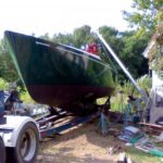 Carl is putting together his cruising boat, Destiny, in rural New Hampshire.