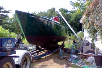 Carl is putting together his cruising boat, Destiny, in rural New Hampshire.