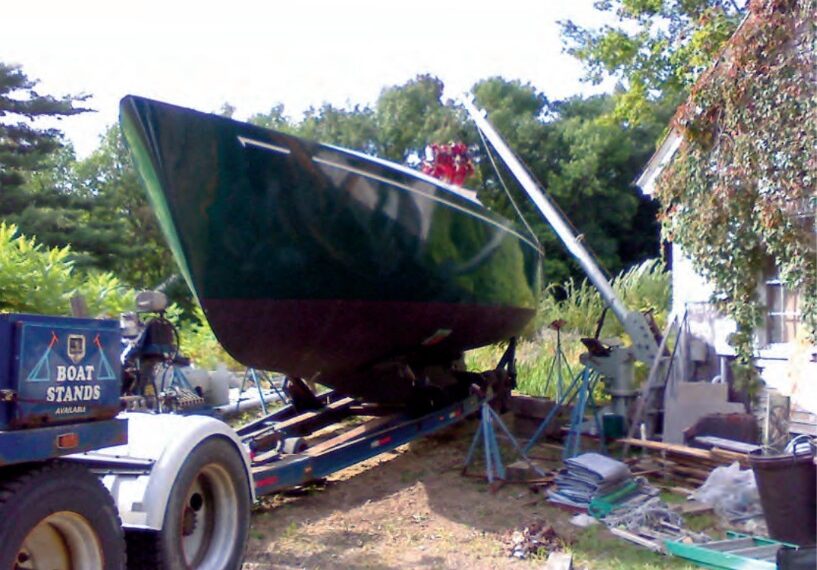 Carl is putting together his cruising boat, Destiny, in rural New Hampshire.