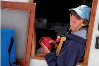 woman on a sailboat
