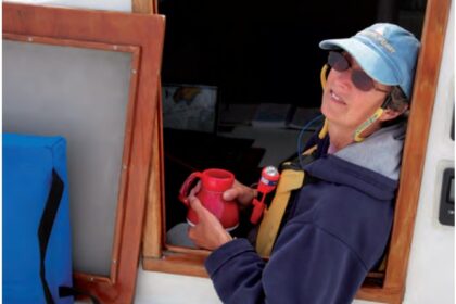 woman on a sailboat