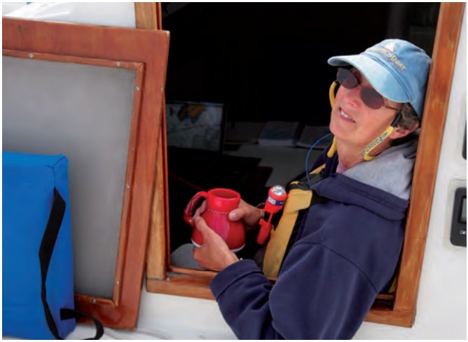 woman on a sailboat