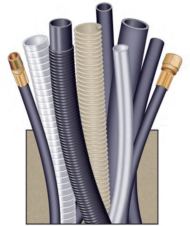 Illustration of different style of hoses
