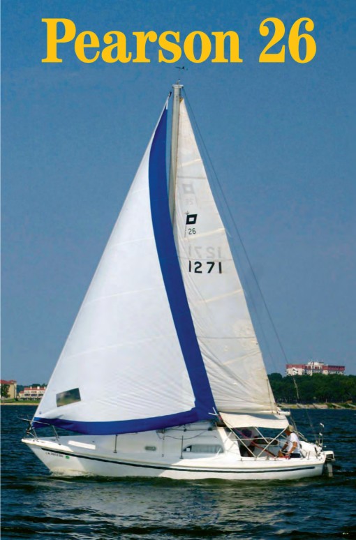 The Pearson 26, Pied Piper, owned by Bill Snow, heels to a fine sailing breeze on Oklahoma’s Grand Lake O’ the Cherokees.