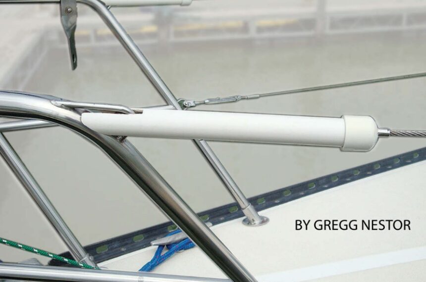A rigid cover over a lifeline turnbuckle protects sails against chafe and from being snagged by cotter pins or rings.