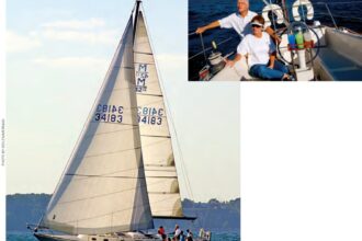 Ron Rueckwald was drawn to the Morgan 42 Mk II’s lines 37 years ago. He and his wife, Dorinda (inset), sail her on Lake Michigan.