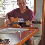 man playing a guitar