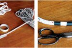The tape splice is very simple. Butt the ends of the old and new halyards together on the strapping tape, at left, and fold the tape around the lines. For added security, wrap the splice with electrical tape, at right. The deck or the mast make convenient surfaces to work on.