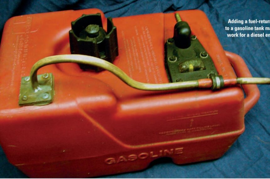 Adding a fuel-return line to a gasoline tank made it work for a diesel engine.