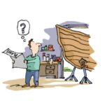 Illustration of man with sailboat plans