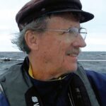 Elderly man on a boat at sea