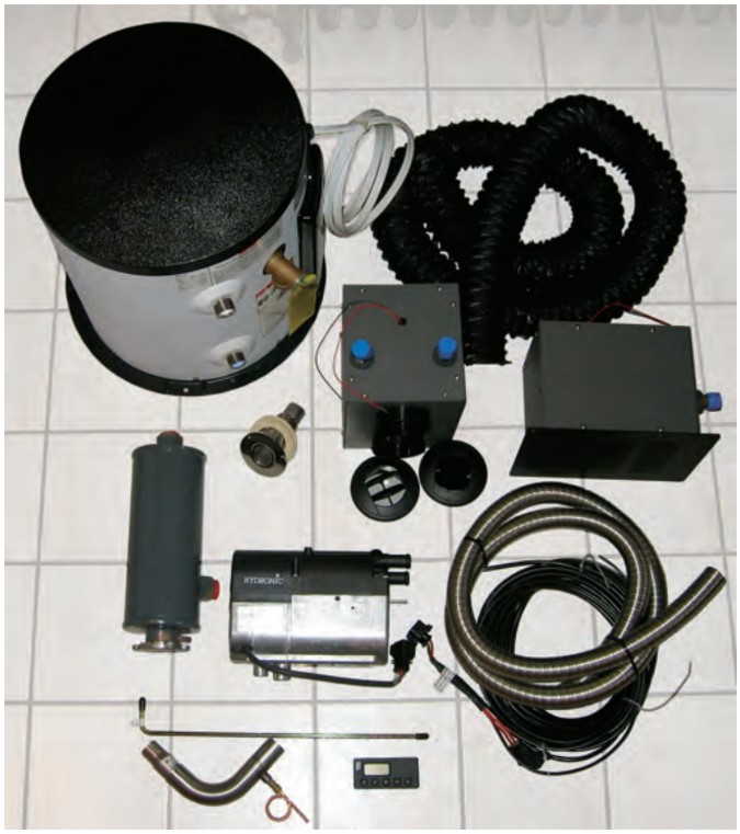 The various and sundry components of the heating system.