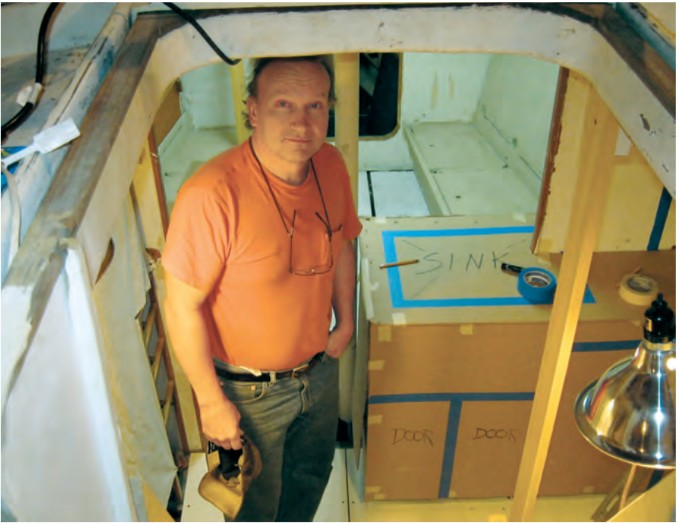 Building a galley his wife, Nancy, will enjoy is just one way of including her in living out his dream.
