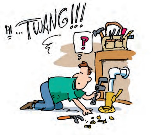 Illustration of a man working on a boat