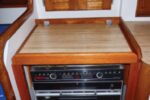 Carl’s Origo stove fit nicely into the space formerly occupied by a fixed stovetop and an air conditioner.