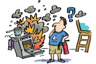 Illustration if kitchen fire