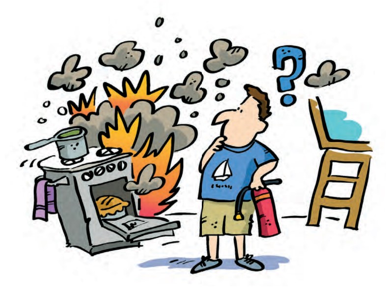 Illustration if kitchen fire