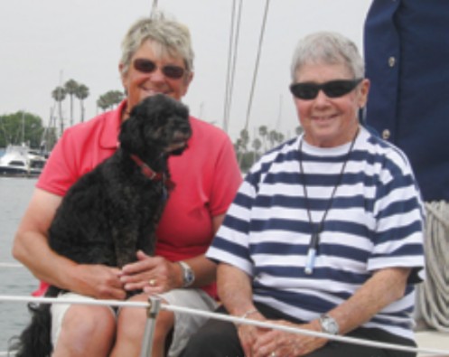 Jetty, the ship’s dog, goes wherever Dee and Jo go.