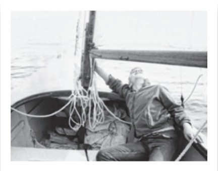 Geoff learns the finer points of sail trim.