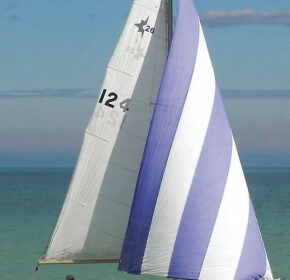 John Vokaty and his daughter Judy in Poise demonstrate the Westerly Centaur’s light-air sailing prowess on Lake Michigan.
