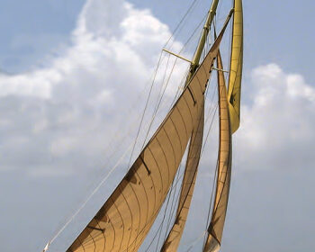 Kate, at left, is an International 12-Meter built in 2006 to a 1906 design. Although she doesn’t have the retractable topmast and bowsprit of the Bristol Channel pilot cutters from the same period, her rig is very similar in other respects.