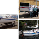 Air Born, at left on facing page, shows off the beauty of Colorado’s Lake Dillon. And vice-versa. Sage Marine’s Matt Thaler is all smiles, at right, at the prospect of turning Irish Rose over to her new owners, Chuck and Mary Kay Breslin of Montana. Air Born is based in Colorado, but she’s seen here on a visit to Otter Bay, British Columbia, below.