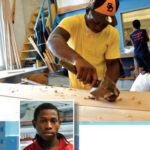 Sekou Kroma, above and left, spoke little English when he signed up for Rocking the Boat. The program gave him a group of friends, a purpose, and boatbuilding skills with which he earns money.
