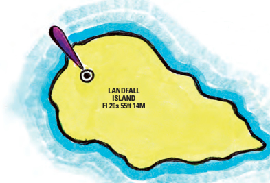 LANDFALL ISLAND Fl 20s 55ft 14m