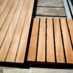 After the excess was trimmed and sanded, the rubber caulking strips gave the seats a non-skid surface.